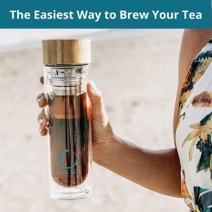 🍵 Pure Zen Glass Tea Infuser Bottle (15 oz)